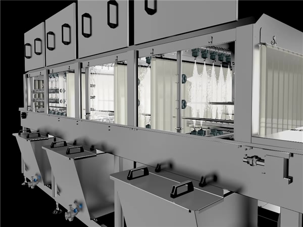 洗箱機，洗箱機成套設備，周轉箱烤盤清洗機