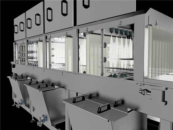 洗箱機，洗箱機成套設備，周轉箱烤盤清洗機