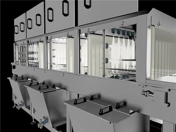 洗箱機，洗箱機成套設備，周轉箱烤盤清洗機