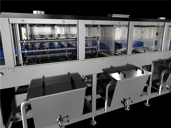 購物筐清洗機，連續式食品箱清洗機_