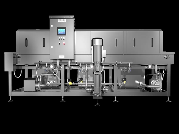 食品周轉(zhuǎn)筐清洗機(jī)，自動(dòng)噴淋周轉(zhuǎn)箱清洗機(jī)，高溫殺菌水果筐清洗機(jī)