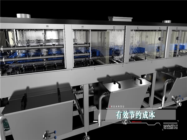 食品周轉(zhuǎn)筐清洗機(jī)，自動(dòng)噴淋周轉(zhuǎn)箱清洗機(jī)，高溫殺菌水果筐清洗機(jī)