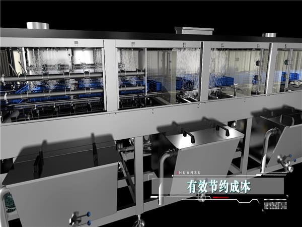 食品周轉(zhuǎn)筐清洗機(jī)，自動(dòng)噴淋周轉(zhuǎn)箱清洗機(jī)，高溫殺菌水果筐清洗機(jī)